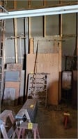 Plywood, Fencing, Metal Bars, Crate, Stool