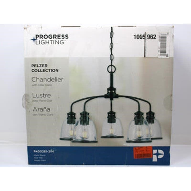 Progress Lighting Pelzer 5-Light Black Chandelier