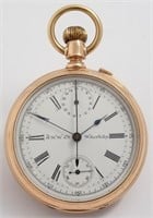 Waltham, split-seconds chronograph w/register, 14K