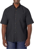 Red Kap Men's RK Poplin Dress Shirt, Black, SS 5XL