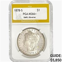 1878-S Morgan Silver Dollar PGA MS66+ DMPL OBV