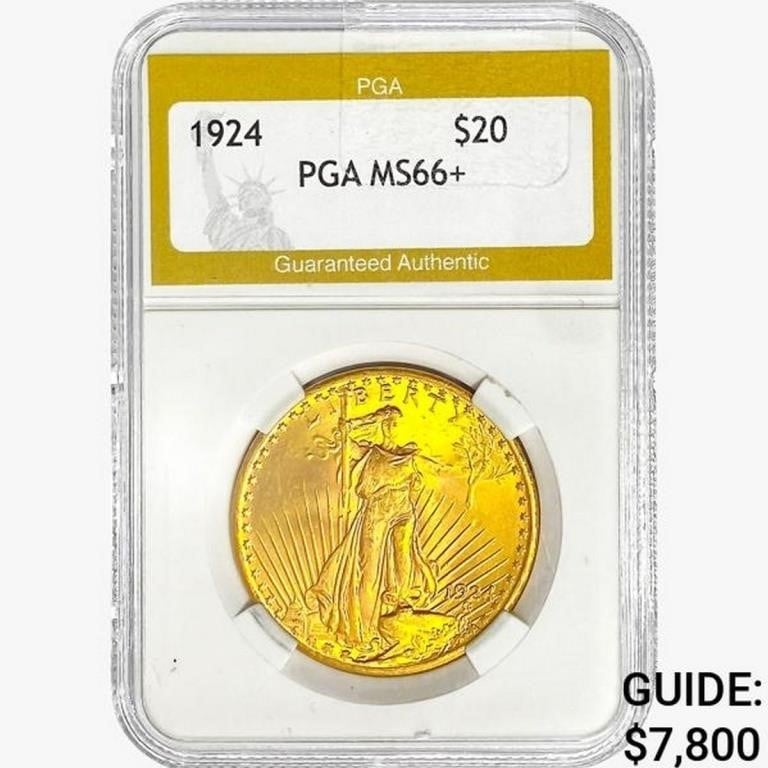 1924 $20 Gold Double Eagle PGA MS66+