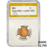 1881 Indian Head Cent PGA PR65+ Cameo RED