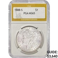 1888-S Morgan Silver Dollar PGA MS65