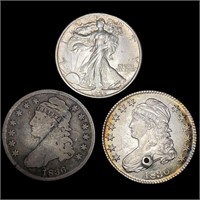 [3] Varied US SILV Half Dollars [1830, 1836,