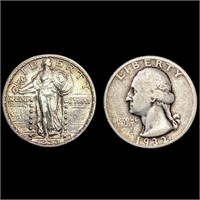 [2] US SILV Quarters [1932-S, 1920-S] NEARLY