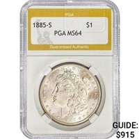1885-S Morgan Silver Dollar PGA MS64