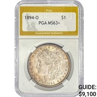 1894-O Morgan Silver Dollar PGA MS63+