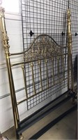ORNATE BRASS CUPID & FLORAL QUEEN BED FRAME