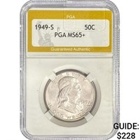 1949-S Franklin Half Dollar PGA MS65+