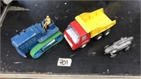 3 MINIATURE TOY TRUCKS/ TRACTORS