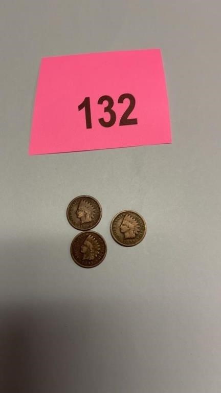 Lot of Three Pennies 1895, 1896
