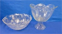 Floral Glass Bowl & Pedestal Trifle Bowl