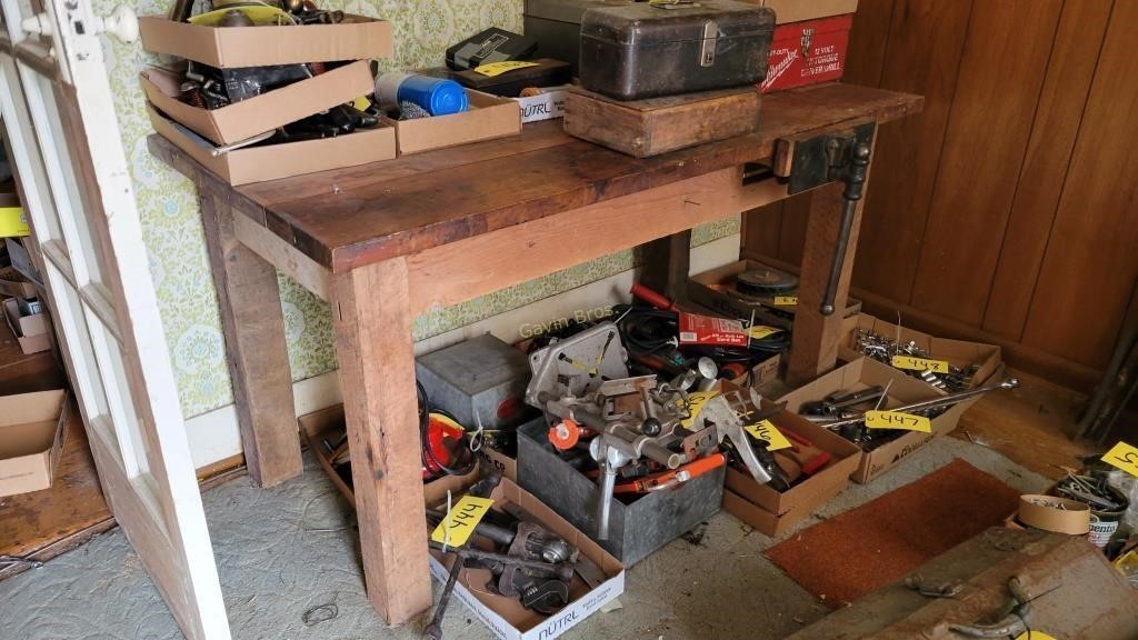 Wood Bench with Vice