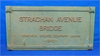 Heavy Brass Bridge Dedication Plaque 1915