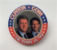 Bill Clinton Presidential campaign button- 1992