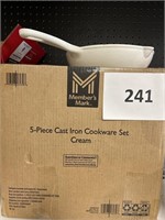 MM 5 pc cast iron cookware set cream
