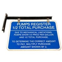 PUMPS REGISTER 1/2 PURCHASE SIGN + HANGER
