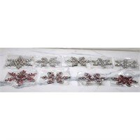 Set Of 9 Crystal Ornaments - Assortment