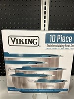 Viking 10 pc stainless mixing bowl set