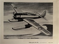 WW2 Northrop litho. 8x10 inches