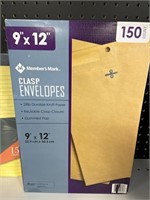 MM clasp envelopes 9x12 150ct