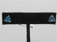 14kt YG 2.16cttw Blue Topaz Studs