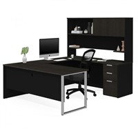Bestar U-Shaped Desk W/ Pedestal & Hutch