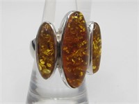 .925 SS Amber Ring