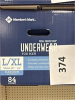MM mens underwwear L/XL 84ct