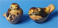 Pair of Little Cloisonne Bird Figurines