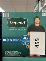 Depend mens underwear XL 80ct 92 ct