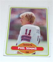 1980 Topps Phil Simms Rookie RC Football Card