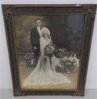 Vintage wedding photo framed picture.