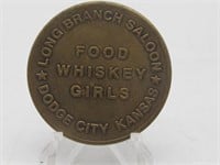 DODGE SALOON TOKEN, GIRLS, WISKEY, FOOD, NOT OLD