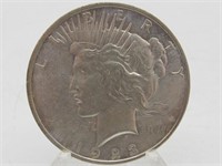 1923 PEACE SILVER DOLLAR TONED ON REV. MS+