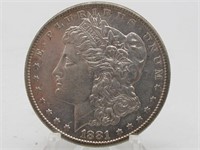 1881 S MORGAN SILVER DOLLAR MS60+