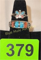2 Turquoise rings size 8 1/2 & 5 1/2
