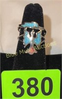 2 Turquoise rings size 7 & 6 1/2