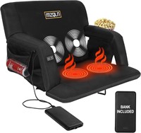 Heated Massage Stadium Seat  25 Inches  Black