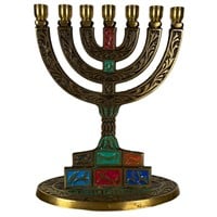 Brass Menorah with Candles
