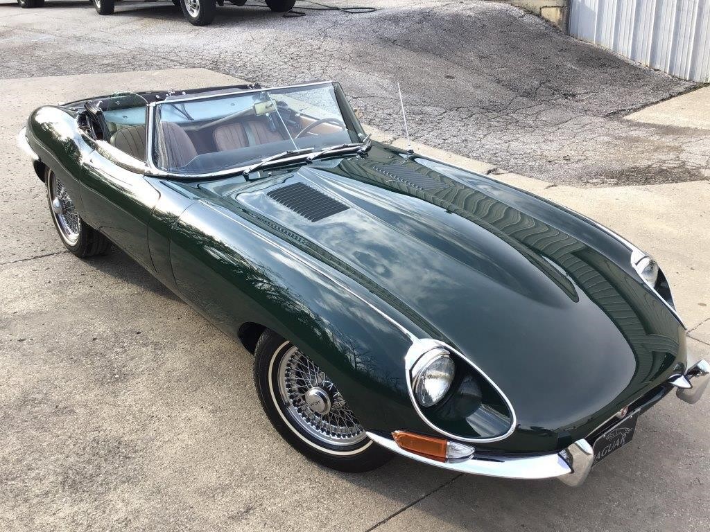 Green 1968 Jaguar XKE E-Type 4.2 Convertible