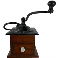 Wood and Cast Iron Coffee Grinder