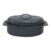Granite Ware Oval Roaster 13 Inch with Lid (Speckl