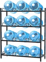 4-Tier 5 Gallon Water Jug Rack  Black  12Slot