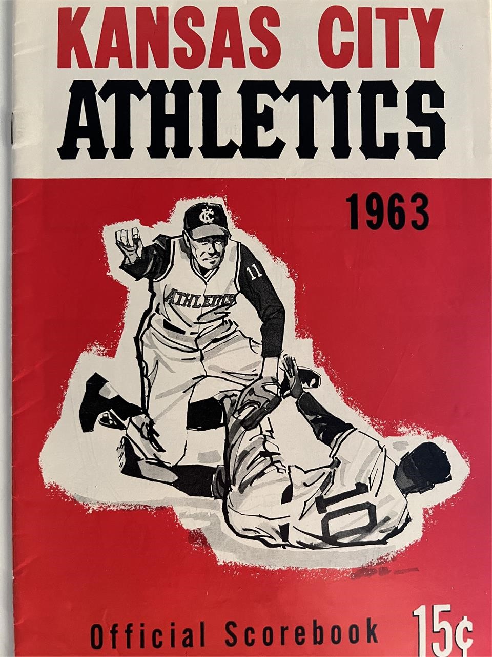 1963 Kansas City Athletics Scorebook. 7x10 inches