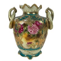 Hand Painted Nippon Moriage Style Vase