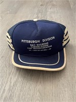 Vintage B&O Railroad Pittsburgh Three Striped Hat