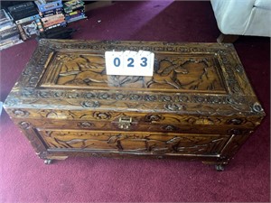 Carved Wooden Chest