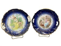 Cobalt & Transfer Porcelain Plates, Royal Bavaria